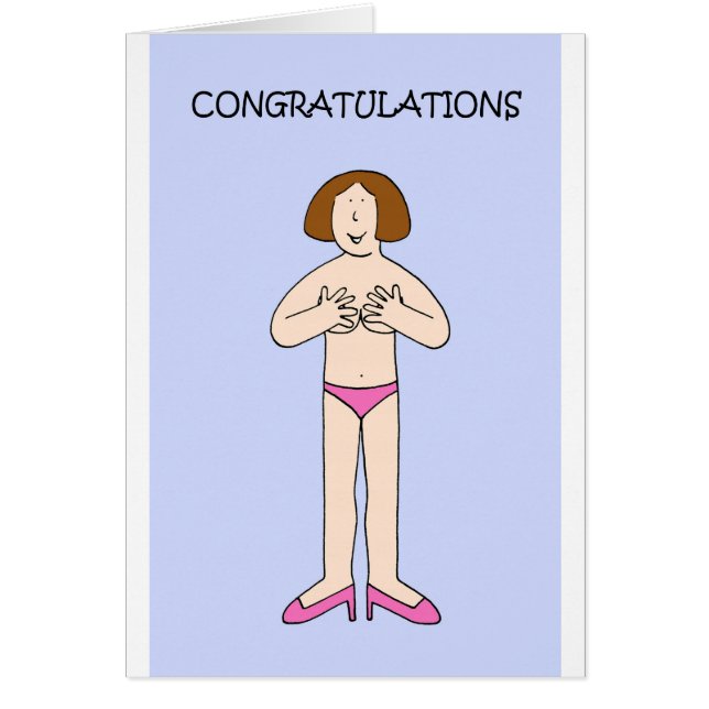 Cartão Parabéns de reconstrução Lady Cartoon (Frente)