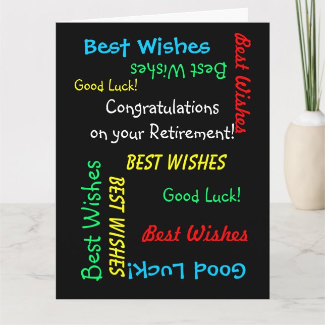 Cartão Parabéns de reforma de todos nós, JUMBO (Frente)