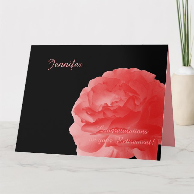 Cartão PARABÉNS de Reforma JUMBO de Todos, Rosa (Frente)