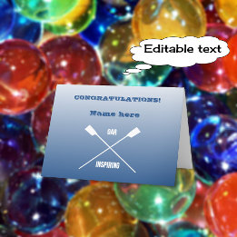 Cartão Parabéns de remo personalizados