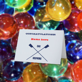 Cartão Parabéns de remo personalizados