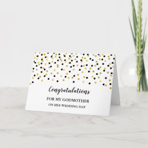 Cartão Parabéns do Dia do Casamento da Madrinha Dourada N