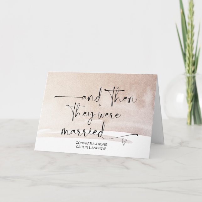 Cartão Parabéns do Dia do Casamento para Noiva e Groom Ca (Frente)