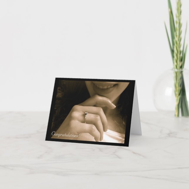 Cartão Parabéns do noivado (Frente)