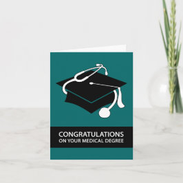 Cartão parabéns do seu diploma de medicina: teal
