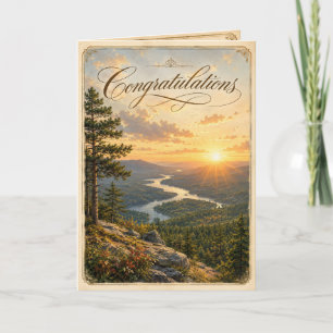 Cartão Parabéns Dourado Nova Inglaterra Vale da Montanha