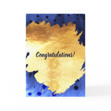 Parabéns Dourados de Aquarela de Faux Elegante