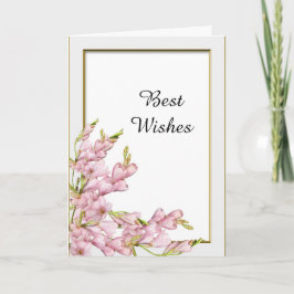 Cartão Parabéns Dourados de Casamento de Quadros Rosa-Flo