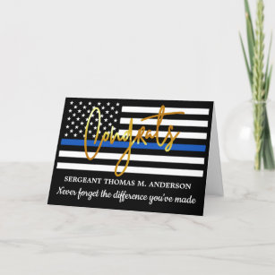 Cartão Parabéns Dourados de Script de Reforma Policial