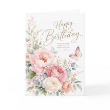 Parabéns Elegantes com Aquarela Floral de Boas Fes
