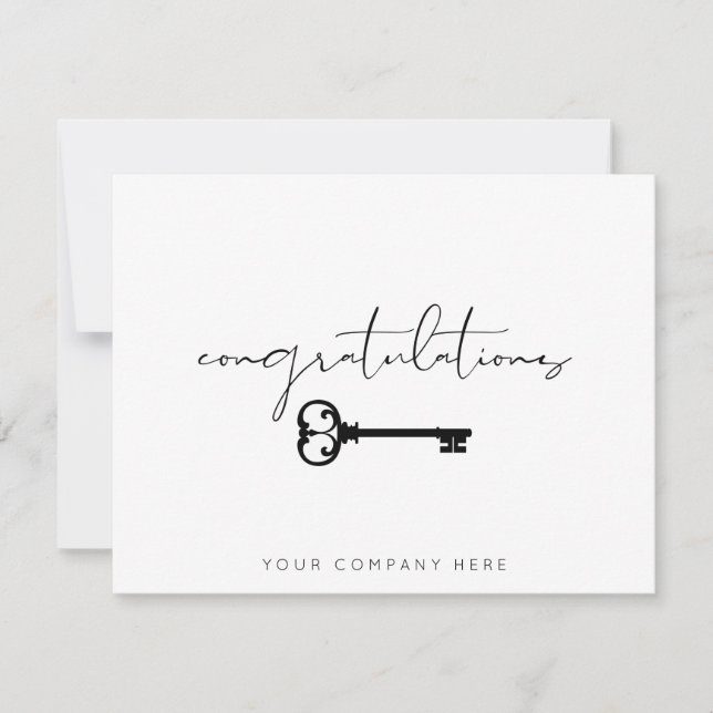 Cartão Parabéns Elegantes Novos Imóveis (Frente)