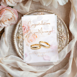 Cartão Parabéns Elegantes pelo seu Casamento