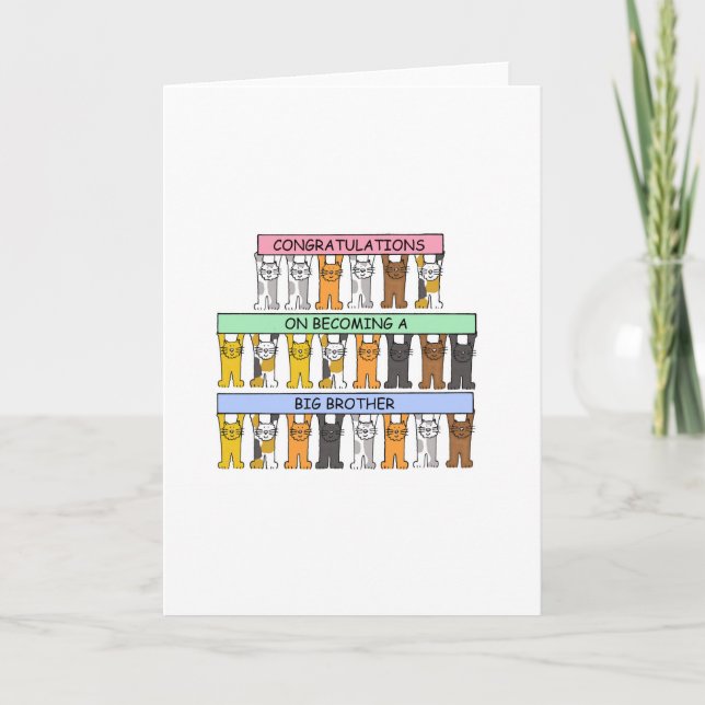 Cartão Parabéns em se tornar um grande irmão (Frente)