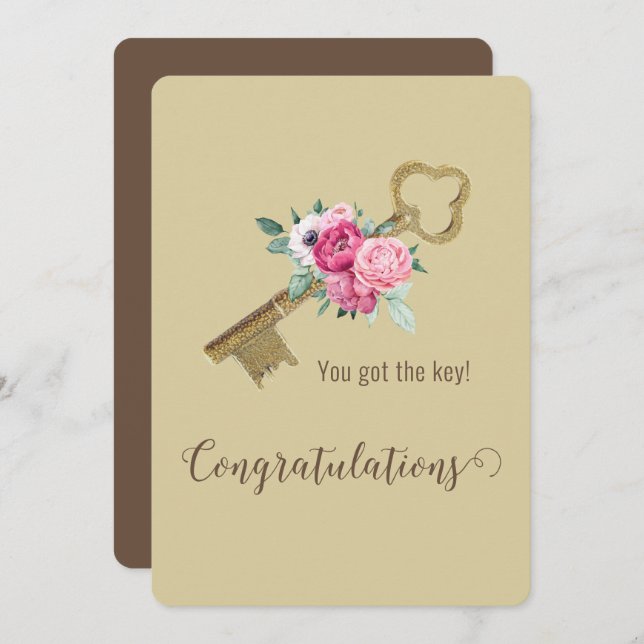 Cartão Parabéns em seus novos clientes do Home Realtor (Frente/Verso)