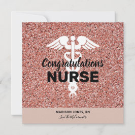 Cartão Parabéns Enfermeiro Rosa Dourado Graduação da Larg