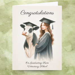 Cartão Parabéns Escola Veterinária Vaca E Graduado