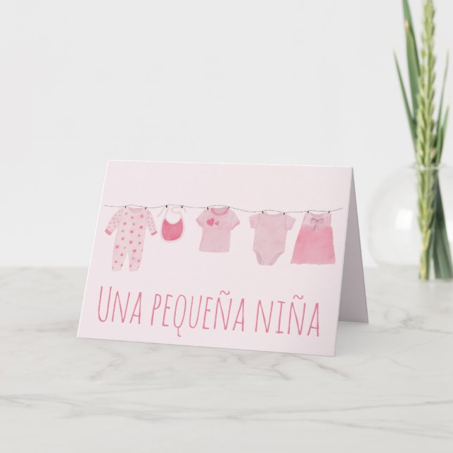 Cartão Parabéns Espanhóis Da Baby Girl (Frente)