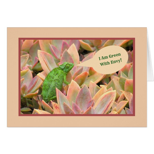 CARTÃO PARABÉNS/EU SOU VERDE COM ENVY/GREEN VERDE (Frente Horizontal)