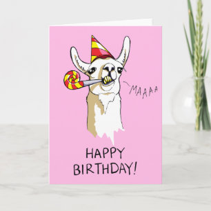 Cartão Parabéns Festa de Aniversário, Llama Card