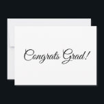 Cartão Parabéns formando a caligrafia preta elegante<br><div class="desc">Parabéns formando cartão de nota de graduação de texto clássico personalizado preto-e-branco. Design minimalista elegante moderno. Texto preto totalmente personalizável sobre cor branca de fundo. Todas as cores são editáveis. Excelente para formandos, formandos. Verifique o resto da coleção para obter presentes, favores, suprimentos de festa e itens de decoração adicionais...</div>