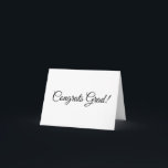Cartão Parabéns formando a caligrafia preta elegante<br><div class="desc">Gratos formando placas de saudação dobradas de texto clássico personalizadas preto-e-branco. Design minimalista elegante moderno. Texto preto totalmente personalizável sobre cor branca de fundo. Todas as cores são editáveis. Excelente para formandos, formandos. Verifique o resto da coleção para obter presentes, favores, suprimentos de festa e itens de decoração adicionais de...</div>