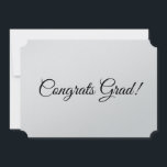 Cartão Parabéns Formando a graduação elegante em preto<br><div class="desc">Parabéns Formando o Cartão de Graduação de Script elegante preto. Texto preto totalmente personalizável. Disponível em diferentes formas,  tamanhos,  estilos e opções de papel.</div>