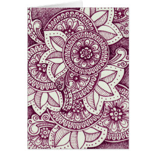 Cartão Parabéns Formando Damask Indian Mandala Obrigado