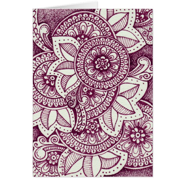 Cartão Parabéns Formando Damask Indian Mandala Obrigado (Frente)