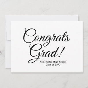 Cartão Parabéns formando escola personalizada negra branc