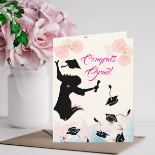 Cartão Parabéns, Formando! - Formando feminino - Floral R