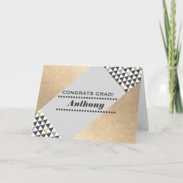 Cartão Parabéns Formando. Padrão Geométrico Personalizado