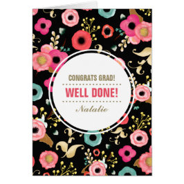 Cartão Parabéns, Formando. Placa Personalizada de Padrão 