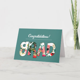 Cartão Parabéns Formando. Texto Floral Personalizado