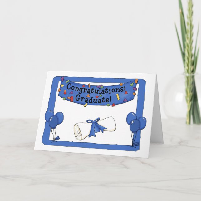 Cartão Parabéns formandos Azul (Frente)