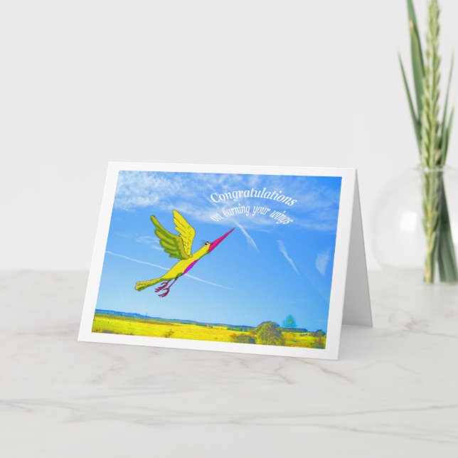 Cartão Parabéns, ganhando suas asas (Frente)