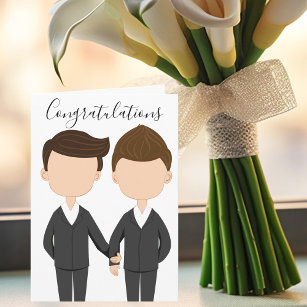 Cartão Parabéns Gay de Casamento Dois Homens