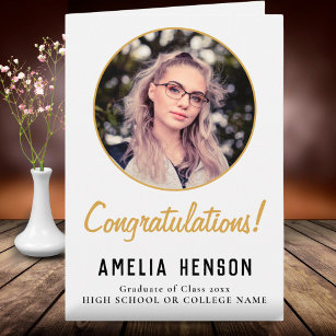 Cartão Parabéns Graduação de Foto Simples de Formando