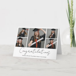 Cartão Parabéns Graduado de Colagem de Fotos Moderna