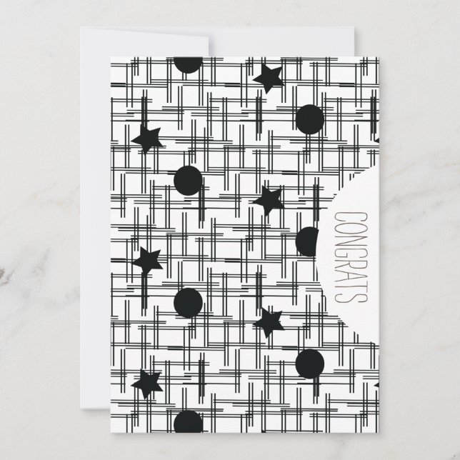 Cartão Parabéns Graduado Estrelas Monocromáticas (Frente)