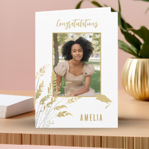 Cartão Parabéns Graduado Folhagem Foto de Graduado