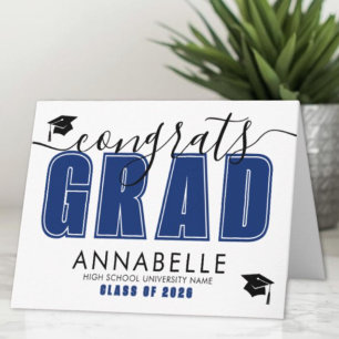 Cartão Parabéns Graduado Formatura Azul