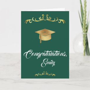 Cartão Parabéns Graduado Formatura Ouro Elegante