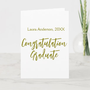 Cartão Parabéns graduado nome dourado turma 20XX si
