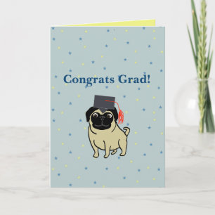 Cartão Parabéns Graduado Pug