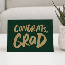 Parabéns graduado simples verde dourado formatura