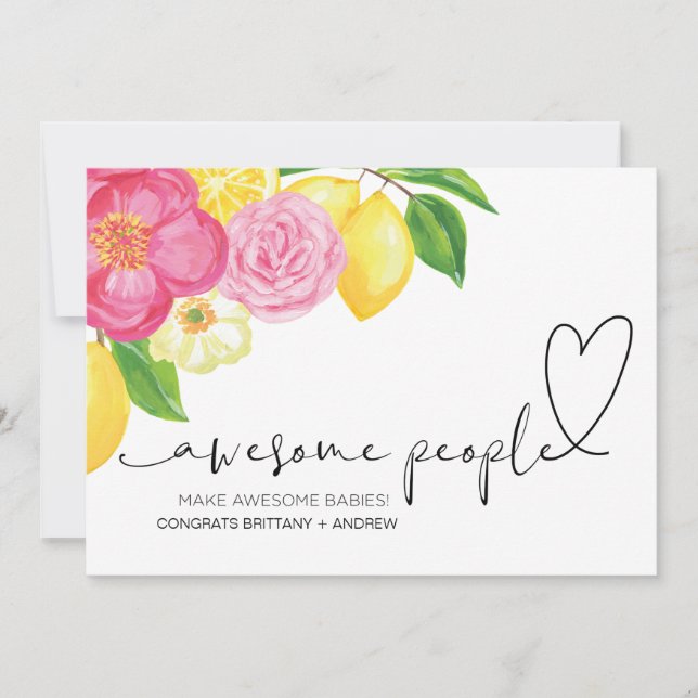 Cartão Parabéns Gratos de Gravidez no Novo Bebê (Frente)