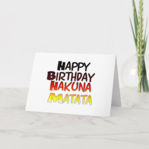 Cartão Parabéns Hakuna Matata Inspiração