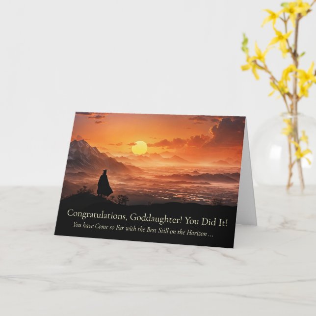 Cartão Parabéns Inspiradores pela Formatura da Afilhada  (Flor Amarela)