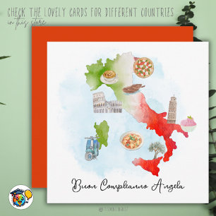 Cartão Parabéns italianos Parabéns Itália