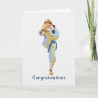 Parabéns, Karate Kicking Blue Belet Card